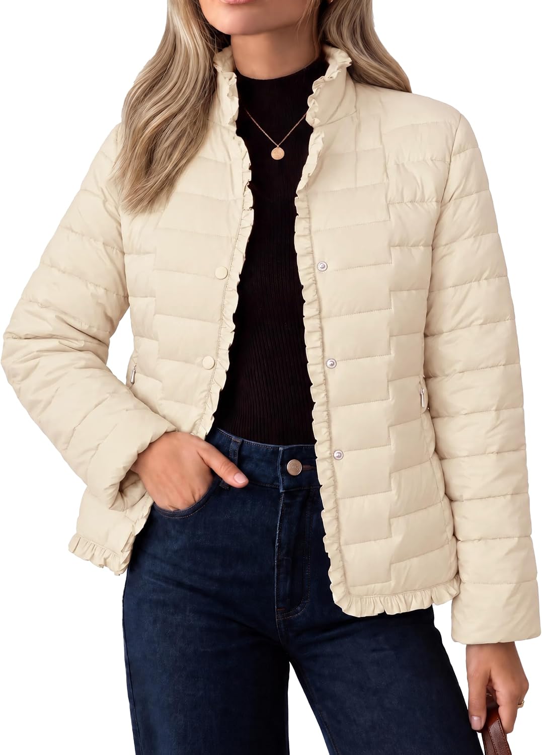 Womens Lightweight Quilted Puffer Jacket Winter Warm Down Coats