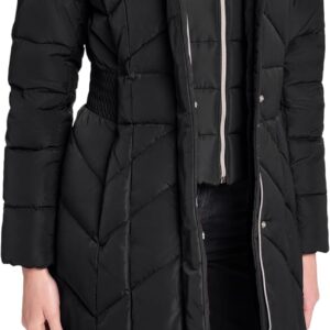 Women's Taffeta Down Coat with Elastic Waist