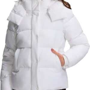 Women's Winter Jacket, Warm Quilted Jacket, Windproof & Water-Repellent Jacket with Removable Hood & Adjustable Waist, Lightweight & Warming for Skiing, Hiking, Camping