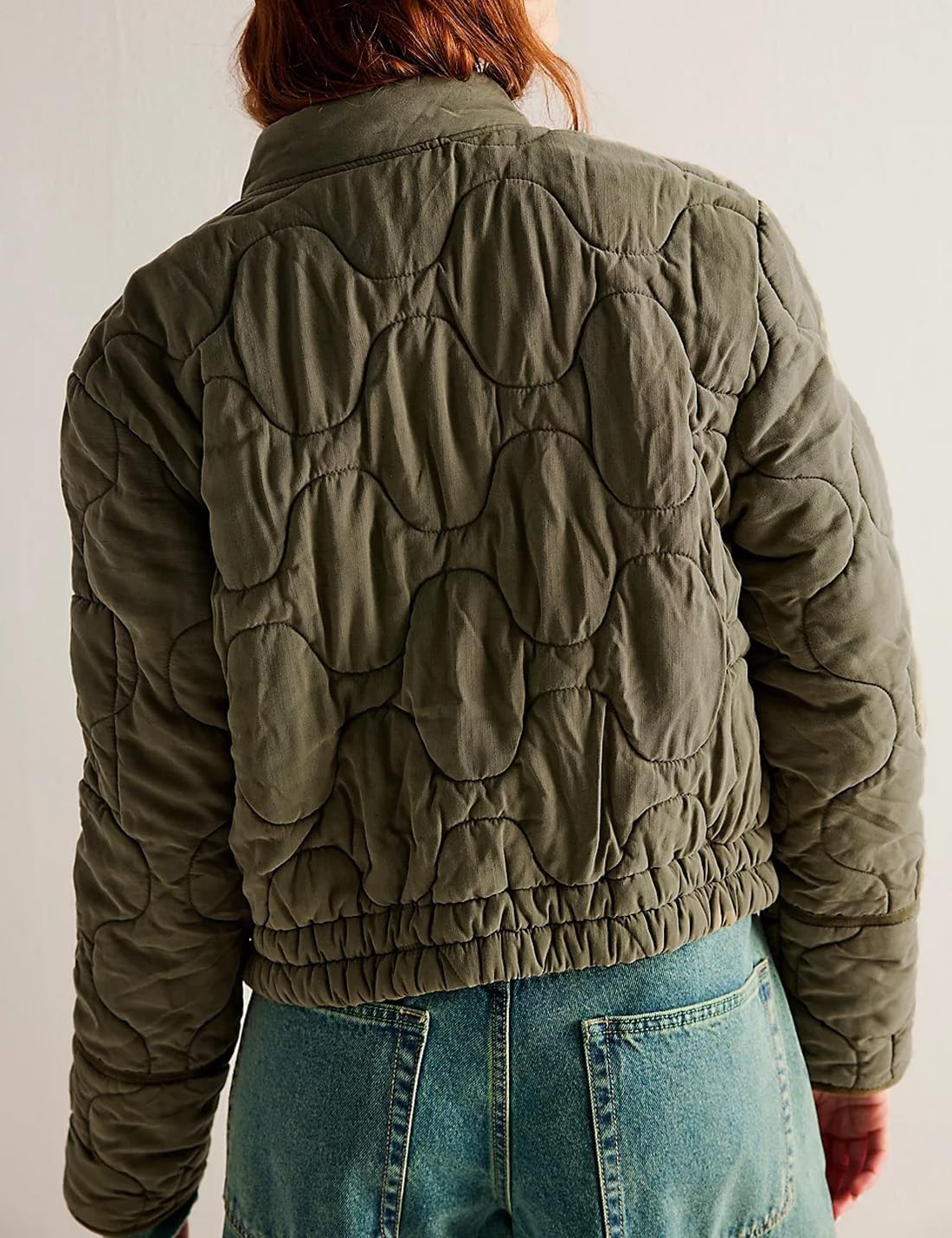 Women's Lightweight Zip Up Outerwear Coat Quilted Jacket Warm Down Puffer Jacket With Pockets - Image 2