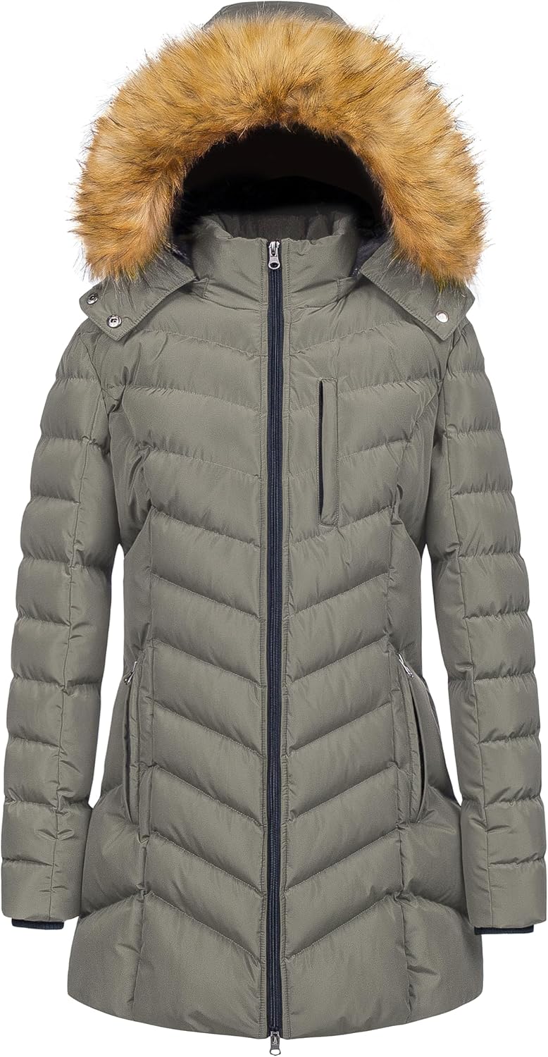 Women's Winter Hooded Coat Waterproof Warm Long Puffer Jacket Parka